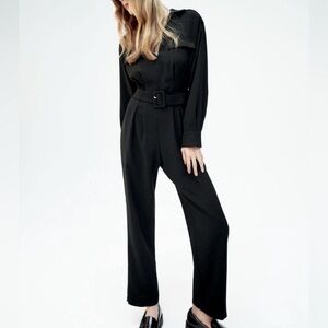 🆕 ZARA Belted Crepe Jumpsuit